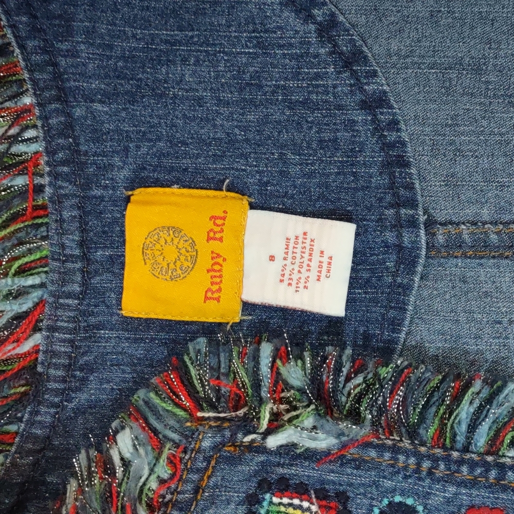 Embroidered Denim Jacket By Ruby Rd. - image 6
